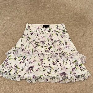 Topshop A-Line Skirt - Purple and White Floral
